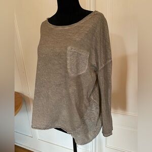 100% Cotton Gray and Silver Long Sleeve Raw Edge Lagenlook T-shirt. Size M or L?